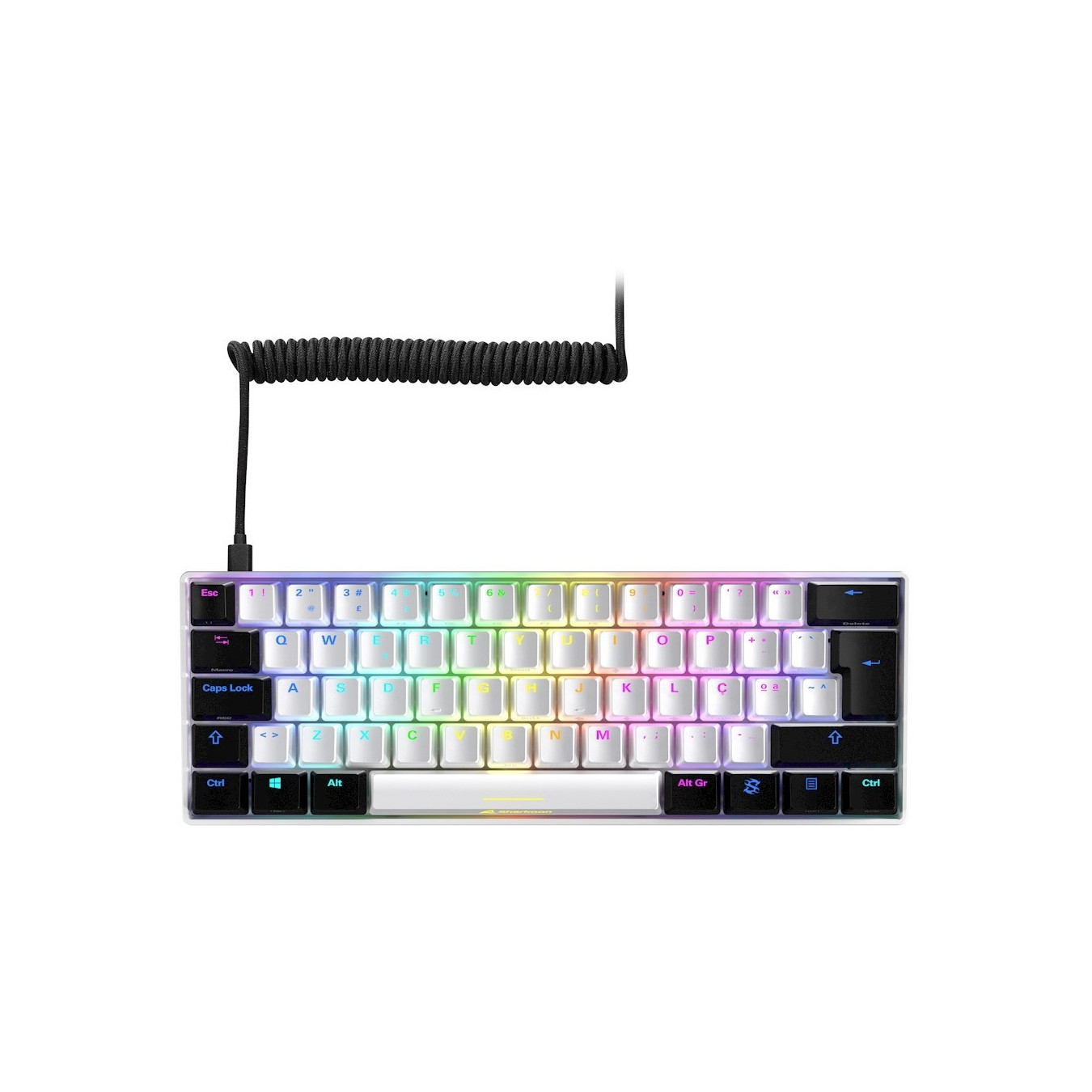 Sharkoon SKILLER SGK50 S4 - SGK50 S4 - 60% Wired USB-C Keyboard, Italian Layout, Kailh Red, White