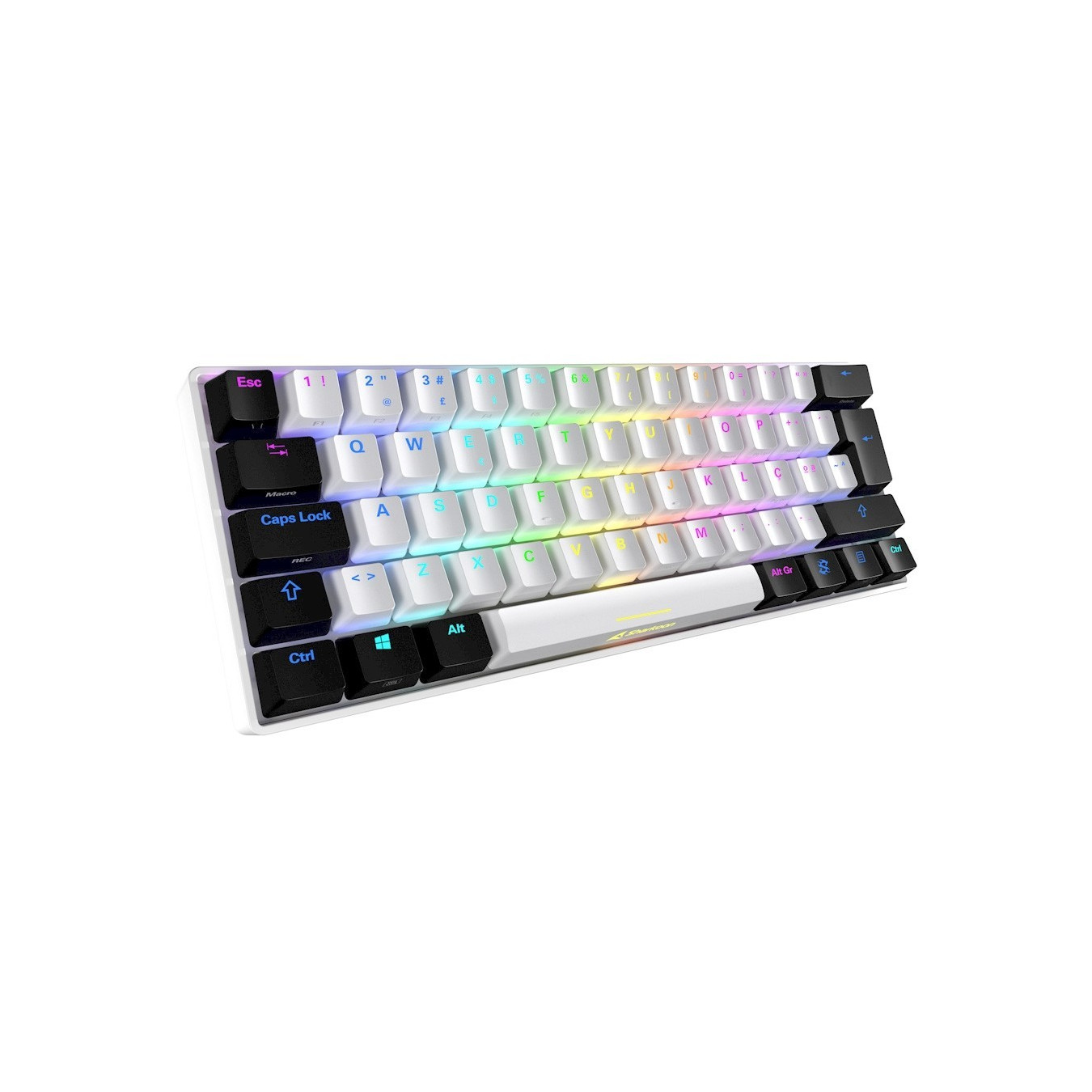 Sharkoon SKILLER SGK50 S4 - SGK50 S4 - 60% Wired USB-C Keyboard, Italian Layout, Kailh Red, White
