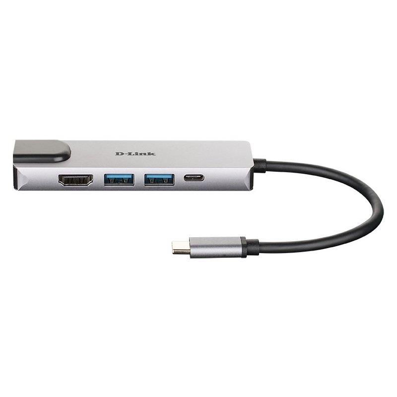 Buy USB-C HUB 5-Port D-Link DUB-M520 - Silver/Black - 60W PD, HDMI 4K, Thunderbo... in Cyprus, Nicosia, Limassol, Larnaka, Pafos