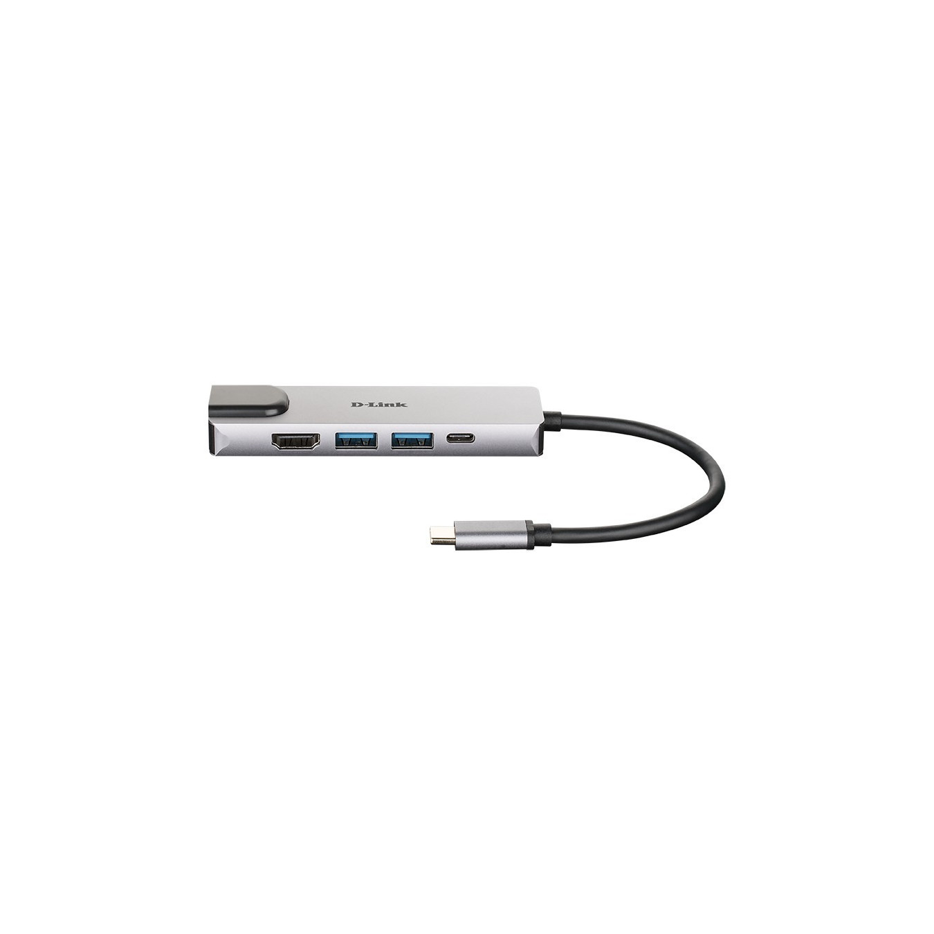 USB-C HUB 5-Port D-Link DUB-M520 - Silver/Black - 60W PD, HDMI 4K, Thunderbolt 3 — Buy in Cyprus with Fast Delivery