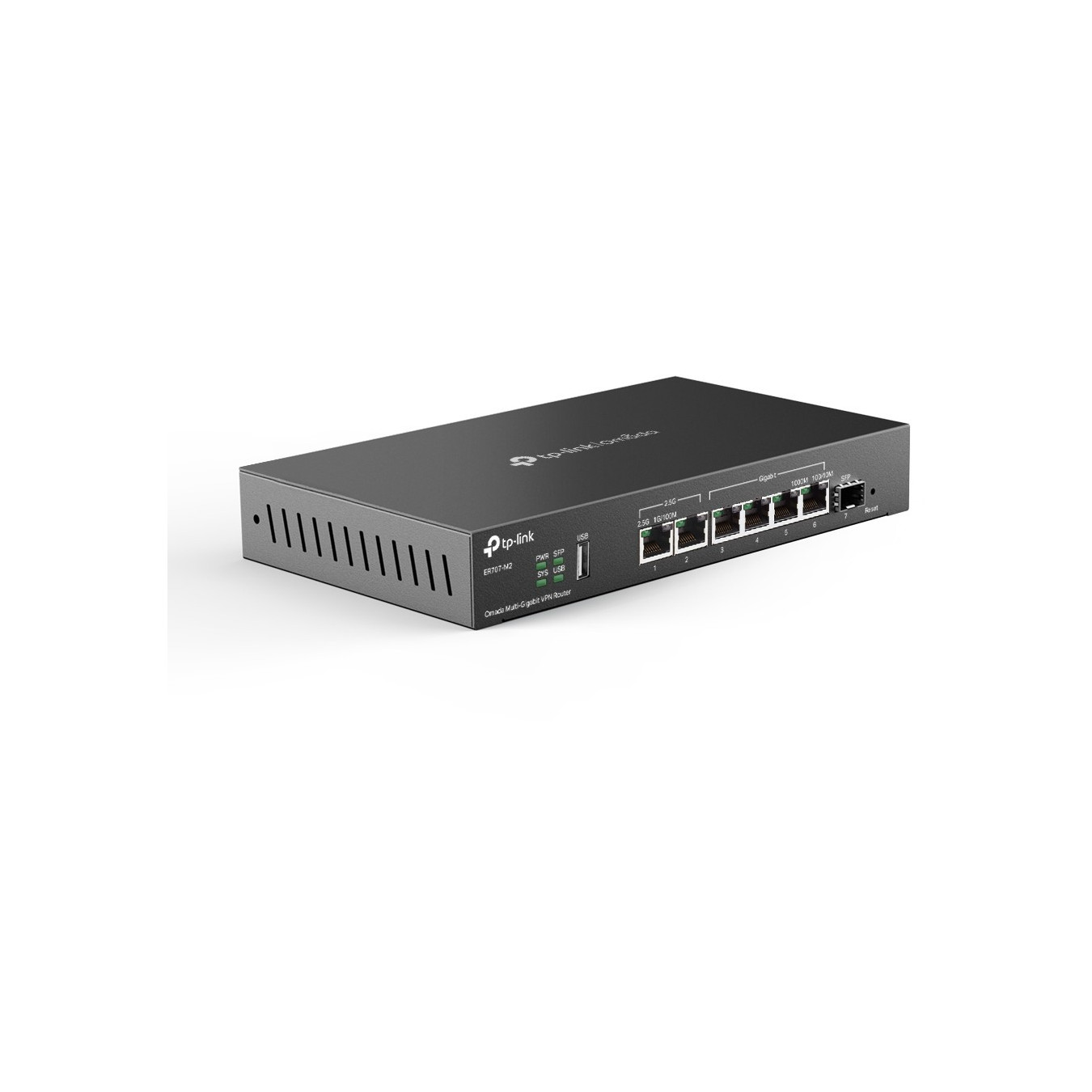 TP-Link Omada WL-Router ER707-M2 - ER707-M2 - Black, 2.5G WAN/LAN, 6x RJ-45 LAN, USB 2.0, SFP, Wall-mountable