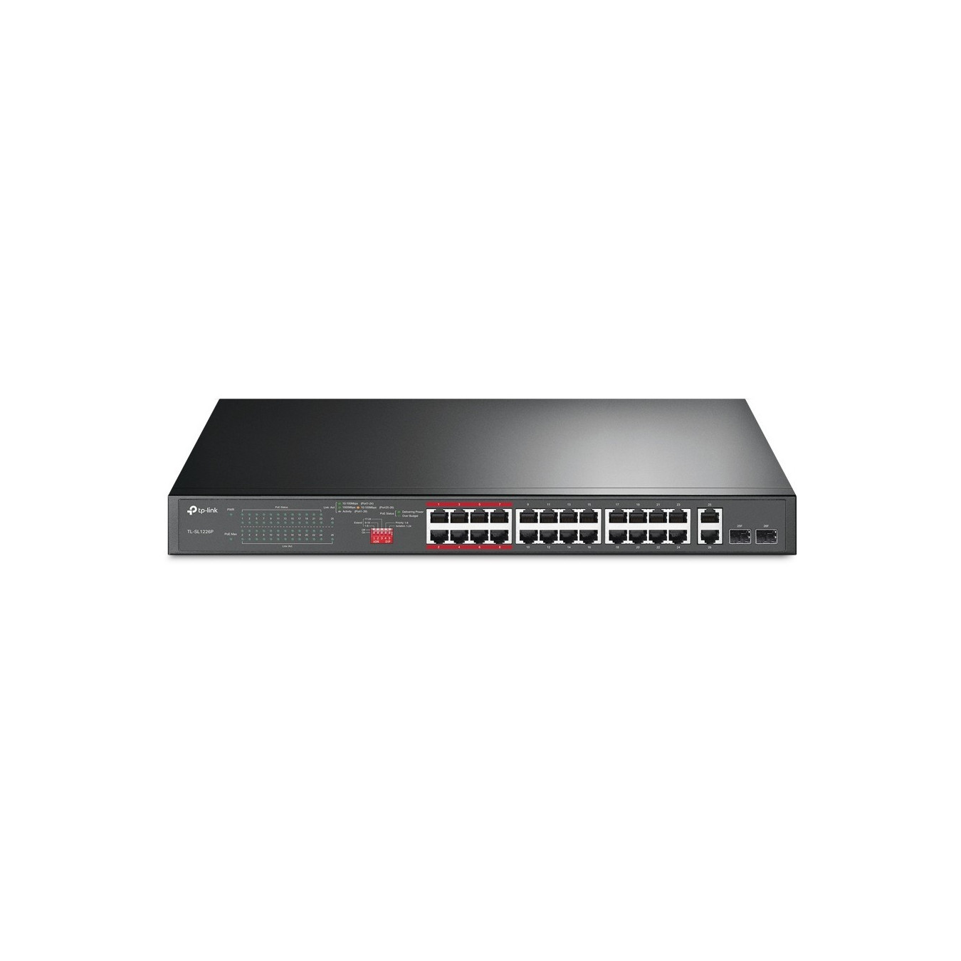 TP-Link TL-SL1226P - 26-Port Gigabit PoE Unmanaged Switch, 1U Rackmount, Grey — Buy in Cyprus with Fast Delivery