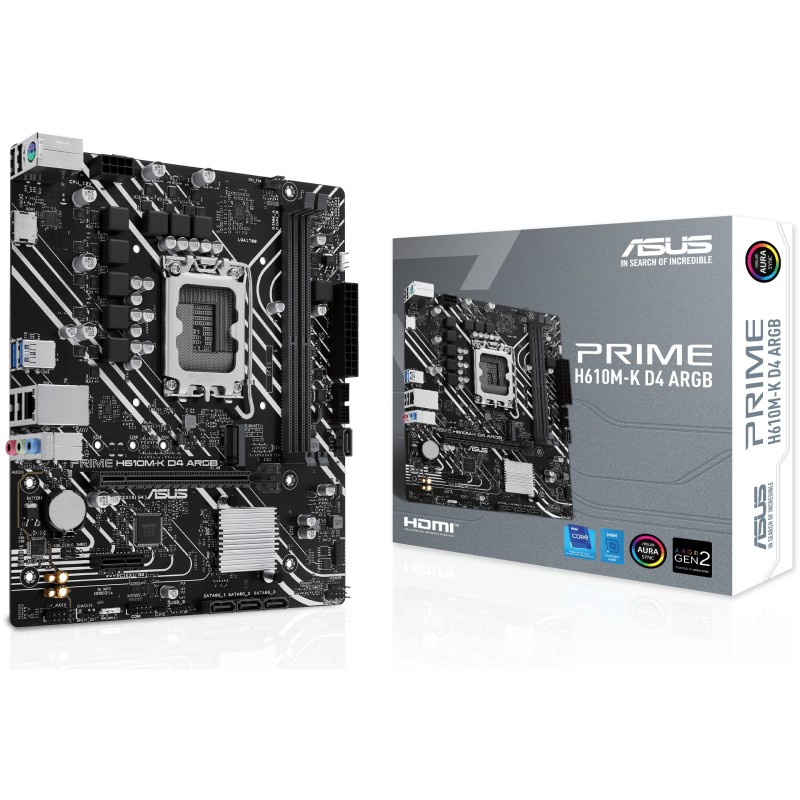 Buy ASUS PRIME H610M-K D4 ARGB - H610M-K - ARGB, LGA1700, DDR4, Micro-ATX in Cyprus, Nicosia, Limassol, Larnaka, Pafos