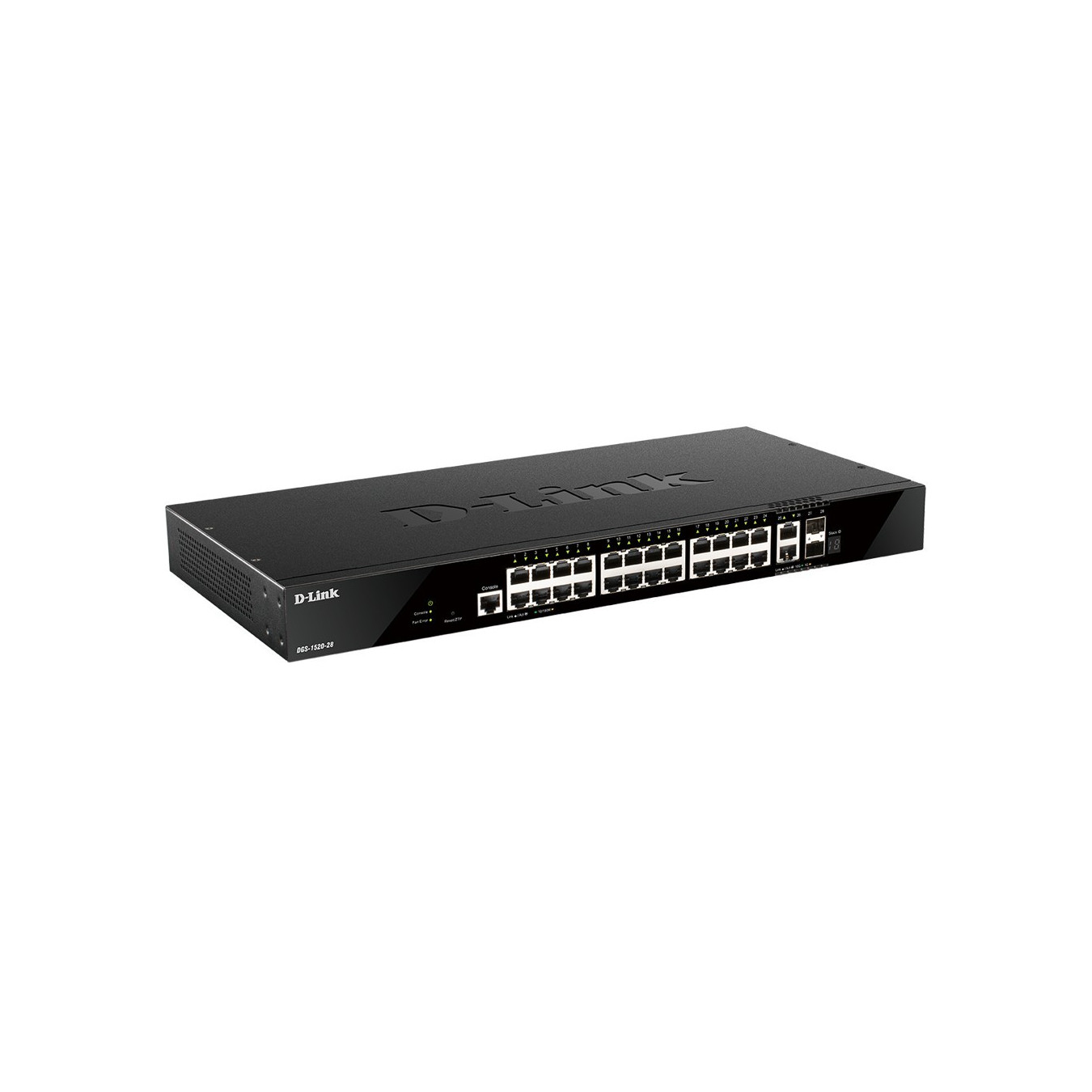 D-Link DGS-1520-28 E - 28-Port Gigabit Smart Managed Switch, L3, Black, 1U Rack-mount, 2x 10G Copper, SFP+ Slots