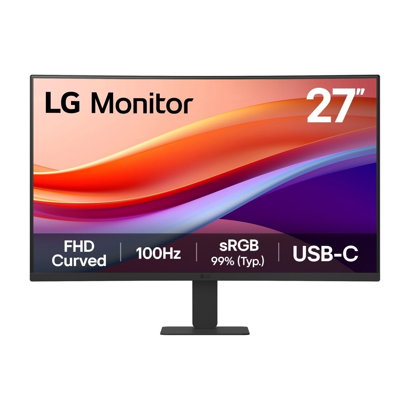 LG 27U421A-B - 27" Curved FHD VA Monitor - 1920x1080, 100Hz, 5ms GTG, HDR10, sRGB 99%, Black