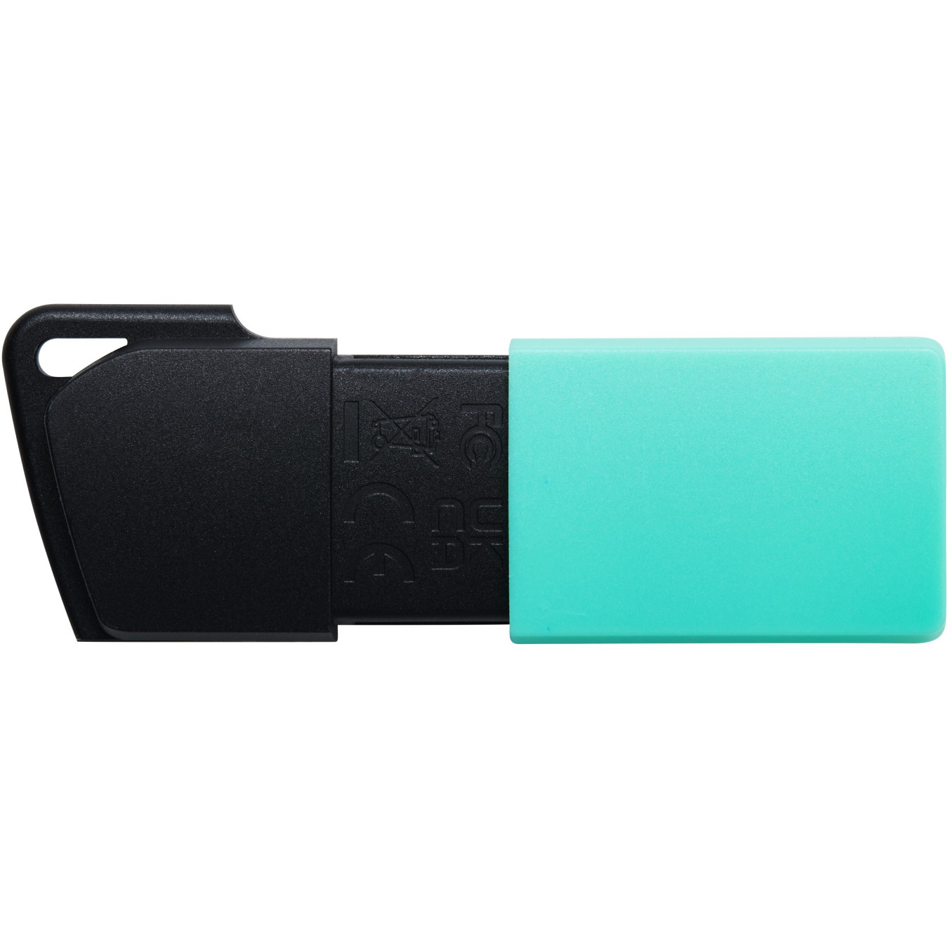 Kingston DataTraveler Exodia USB 3.2 Gen1 - 256GB USB-A Flash Drive, Black/Teal, Slide with Keyring