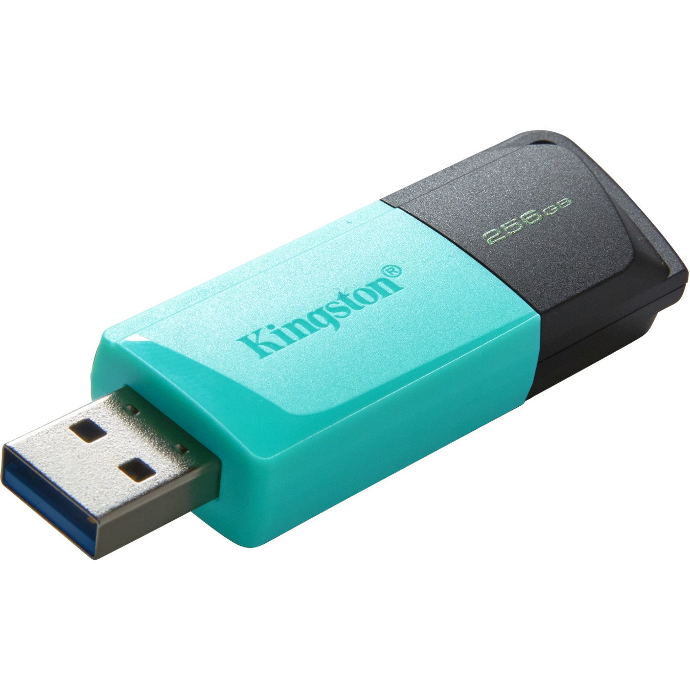 Kingston DataTraveler Exodia USB 3.2 Gen1 - 256GB USB-A Flash Drive, Black/Teal, Slide with Keyring