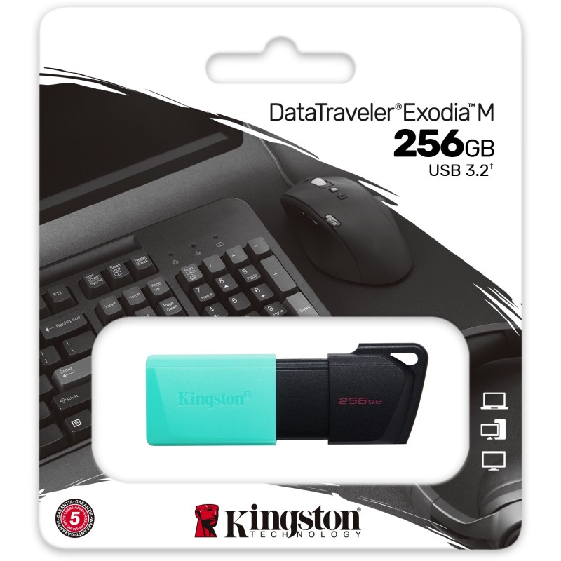 Buy Kingston DataTraveler Exodia USB 3.2 Gen1 - 256GB USB-A Flash Drive, Black/T... in Cyprus, Nicosia, Limassol, Larnaka, Pafos