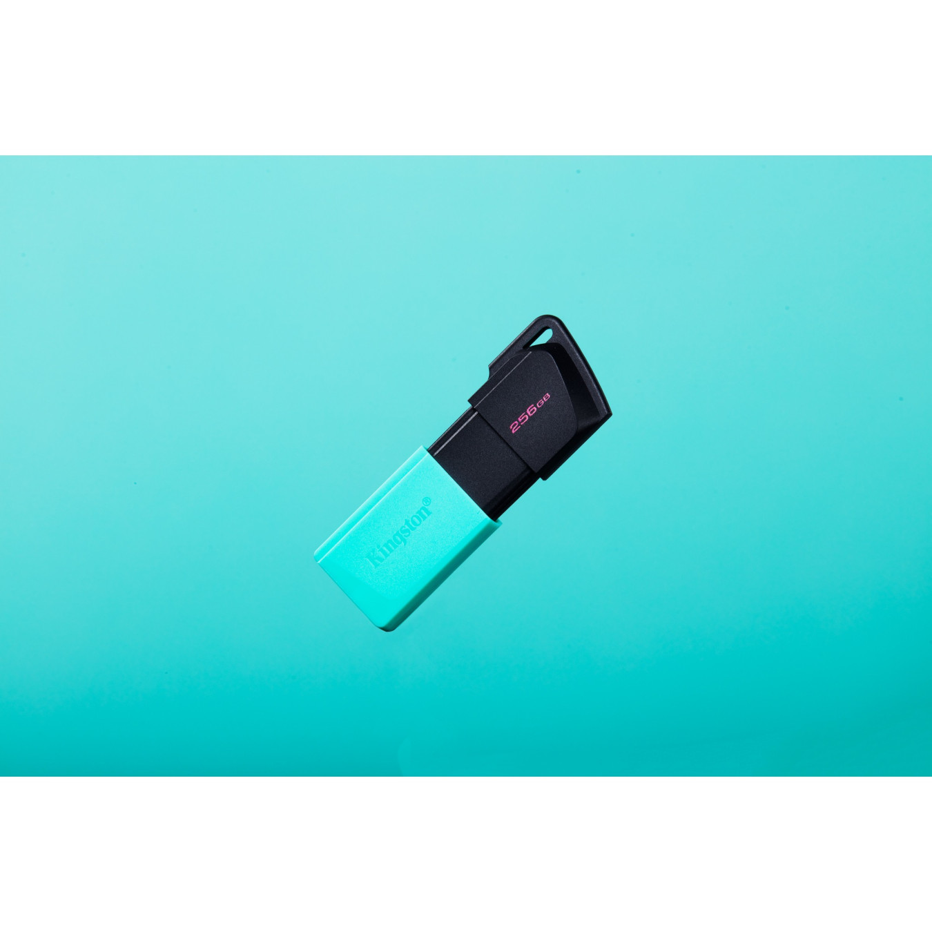 Kingston DataTraveler Exodia USB 3.2 Gen1 - 256GB USB-A Flash Drive, Black/Teal, Slide with Keyring