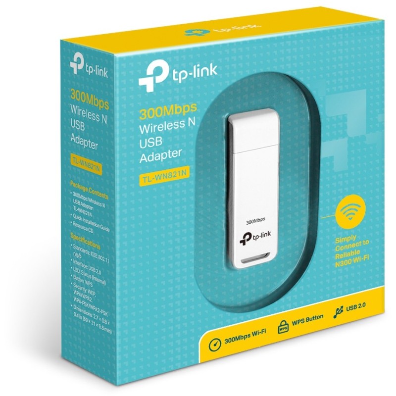 Buy TP-Link TL-WN821N - 300Mbps USB Wi-Fi Adapter - Single-Band 2.4 GHz, Black/W... in Cyprus, Nicosia, Limassol, Larnaka, Pafos