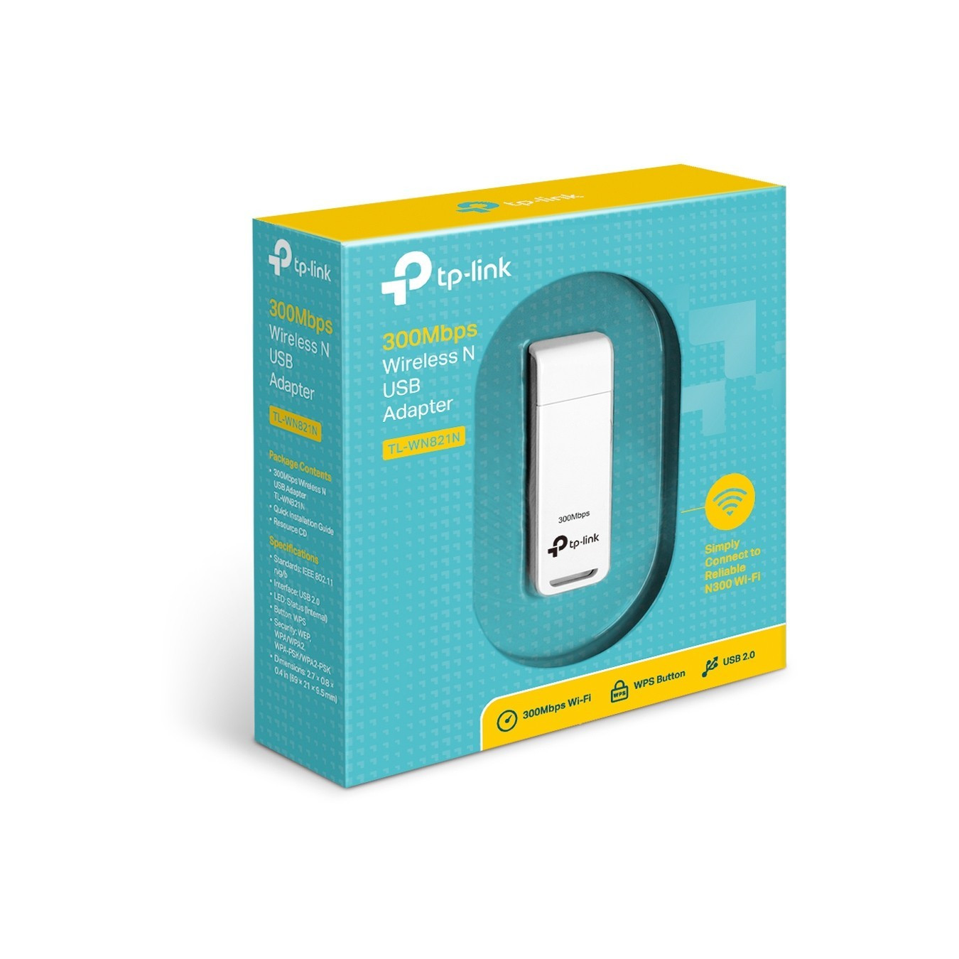 TP-Link TL-WN821N - 300Mbps USB Wi-Fi Adapter - Single-Band 2.4 GHz, Black/White — Buy in Cyprus with Fast Delivery