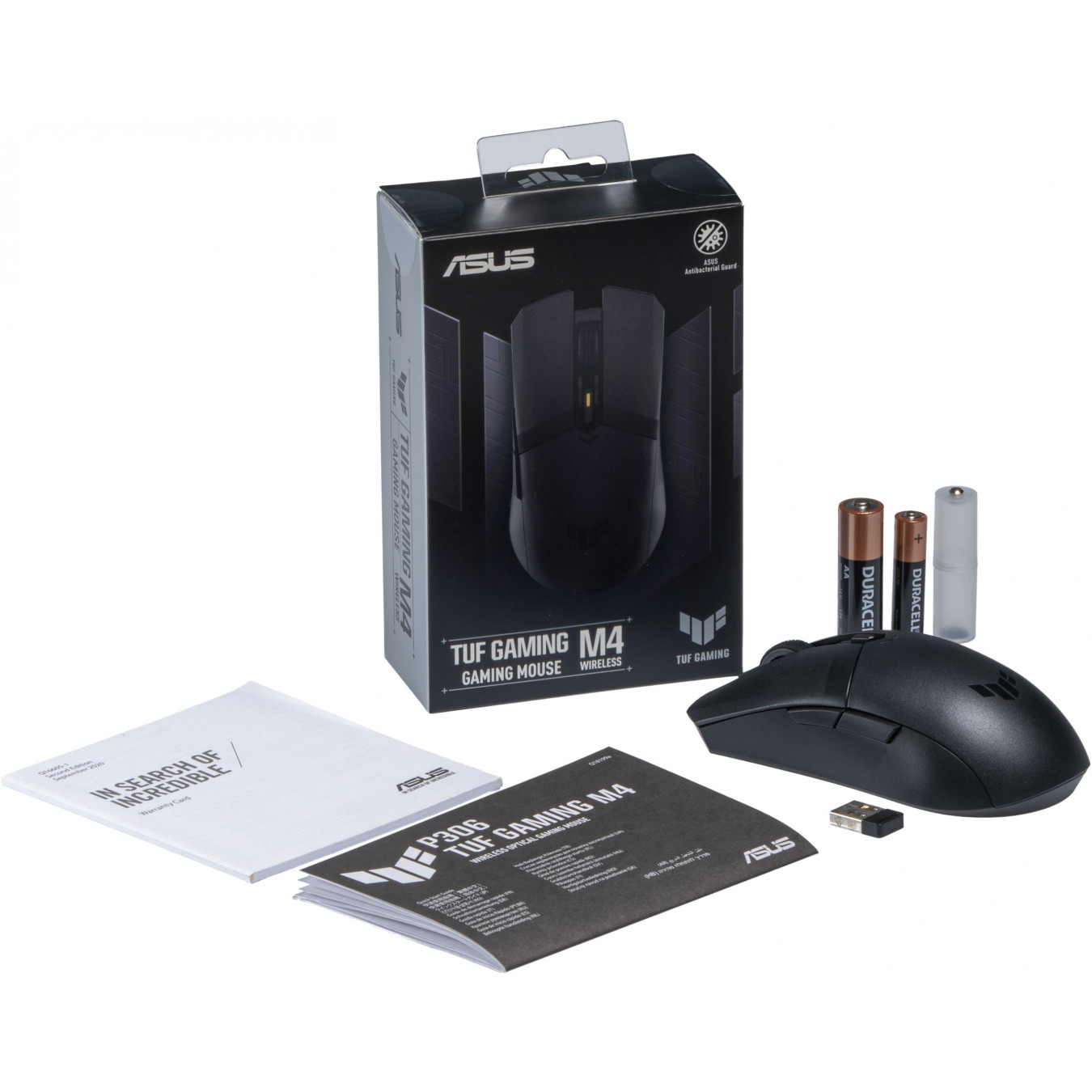 ASUS TUF Gaming M4 Wireless Gaming Mouse - Right-Hand, 12,000 DPI, 2.4GHz & Bluetooth, Black