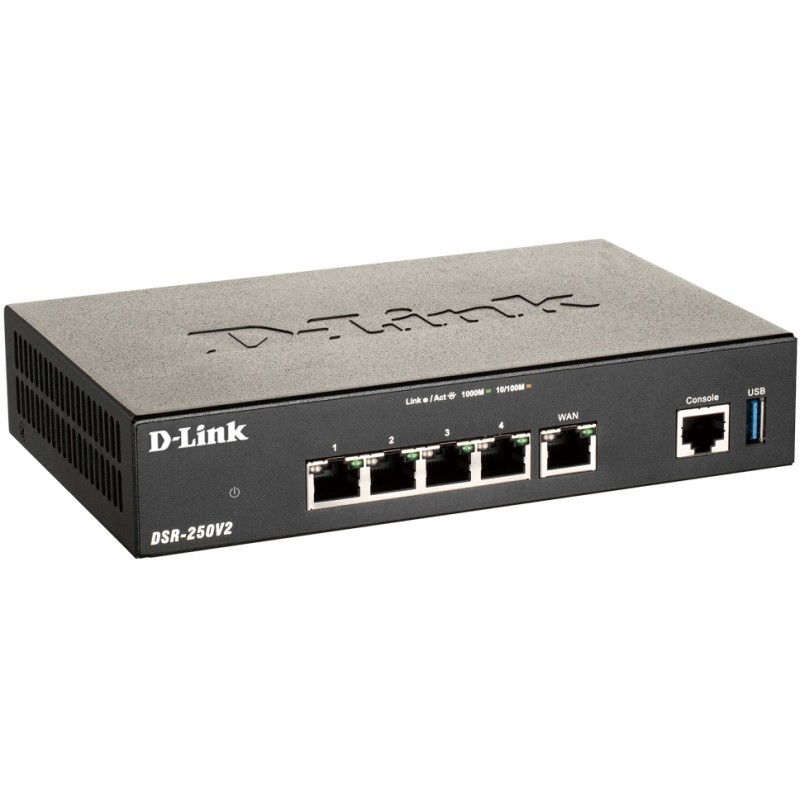Buy D-Link DSR-250V2 - VPN Security Router - Black, 5x GbE LAN, 1x USB 3.0, 75 V... in Cyprus, Nicosia, Limassol, Larnaka, Pafos
