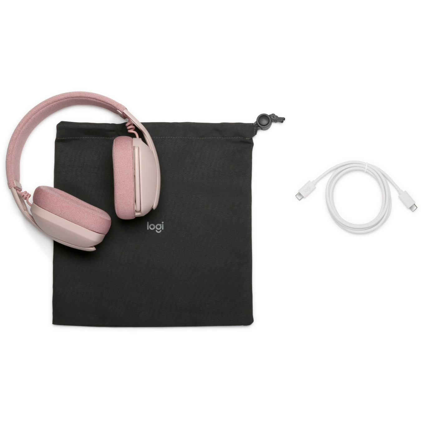 Logitech Zone Vibe 100 Wireless Over-Ear Headset - Bluetooth 5.2, Rose, 20h Battery, USB-A Receiver