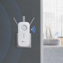 TP-Link RE450 (AC1750) - Dual-Band Wi-Fi Range Extender - White, 1300 Mbps (5GHz) + 450 Mbps (2.4GHz), Gigabit LAN