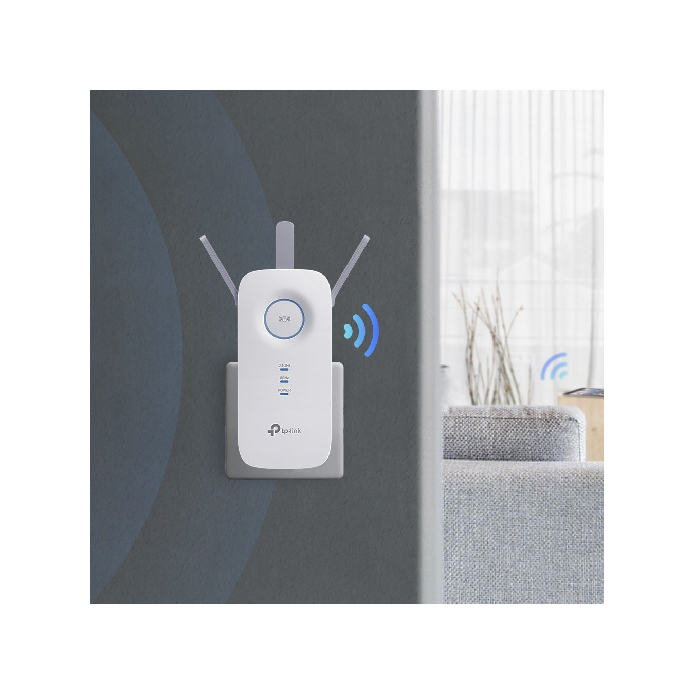 TP-Link RE450 (AC1750) - Dual-Band Wi-Fi Range Extender - White, 1300 Mbps (5GHz) + 450 Mbps (2.4GHz), Gigabit LAN