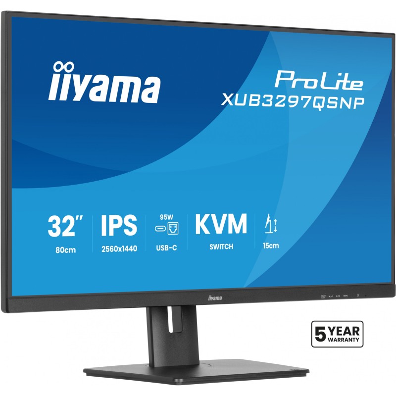Buy iiyama ProLite XUB3297QSNP-B1 - 32-inch QHD IPS Monitor, USB-C 95W PD Dock, ... in Cyprus, Nicosia, Limassol, Larnaka, Pafos