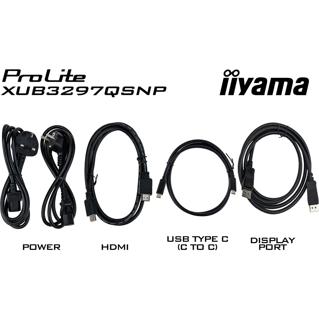 iiyama ProLite XUB3297QSNP-B1 - 32-inch QHD IPS Monitor, USB-C 95W PD Dock, DP-Out, KVM, 100Hz, 1ms, Black