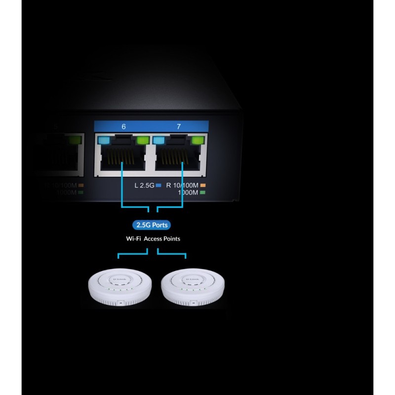 Buy D-Link DMS-107 - 7-Port Multi-Gigabit Unmanaged Switch (Black, Metal Housing) in Cyprus, Nicosia, Limassol, Larnaka, Pafos