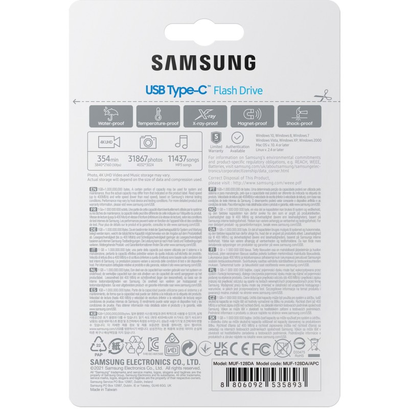 Buy Samsung MUF-128DA USB-C Flash Drive - 128GB, USB 3.2 Gen 1 (5Gbps), Blue in Cyprus, Nicosia, Limassol, Larnaka, Pafos