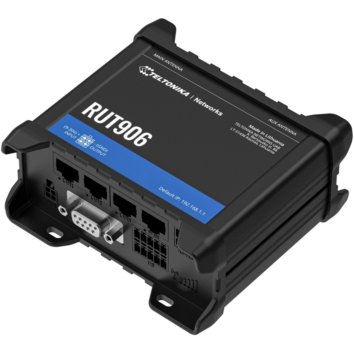 Teltonika RUT906 - Industrial Dual‑SIM LTE Router - Black, 128MB RAM, 0.58GHz CPU — Buy in Cyprus with Fast Delivery