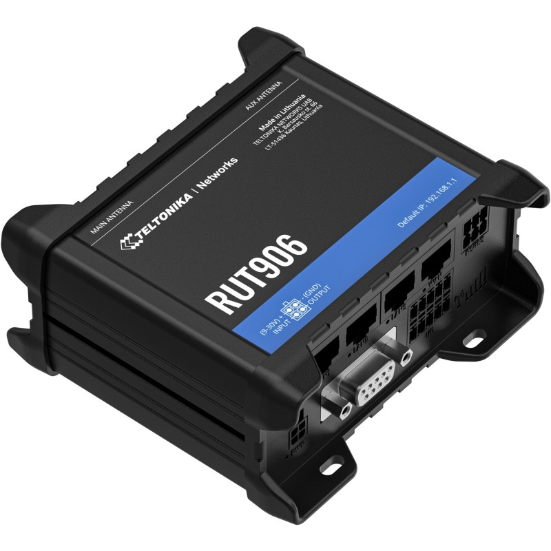 Buy Teltonika RUT906 - Industrial Dual‑SIM LTE Router - Black, 128MB RAM, 0.58... in Cyprus, Nicosia, Limassol, Larnaka, Pafos