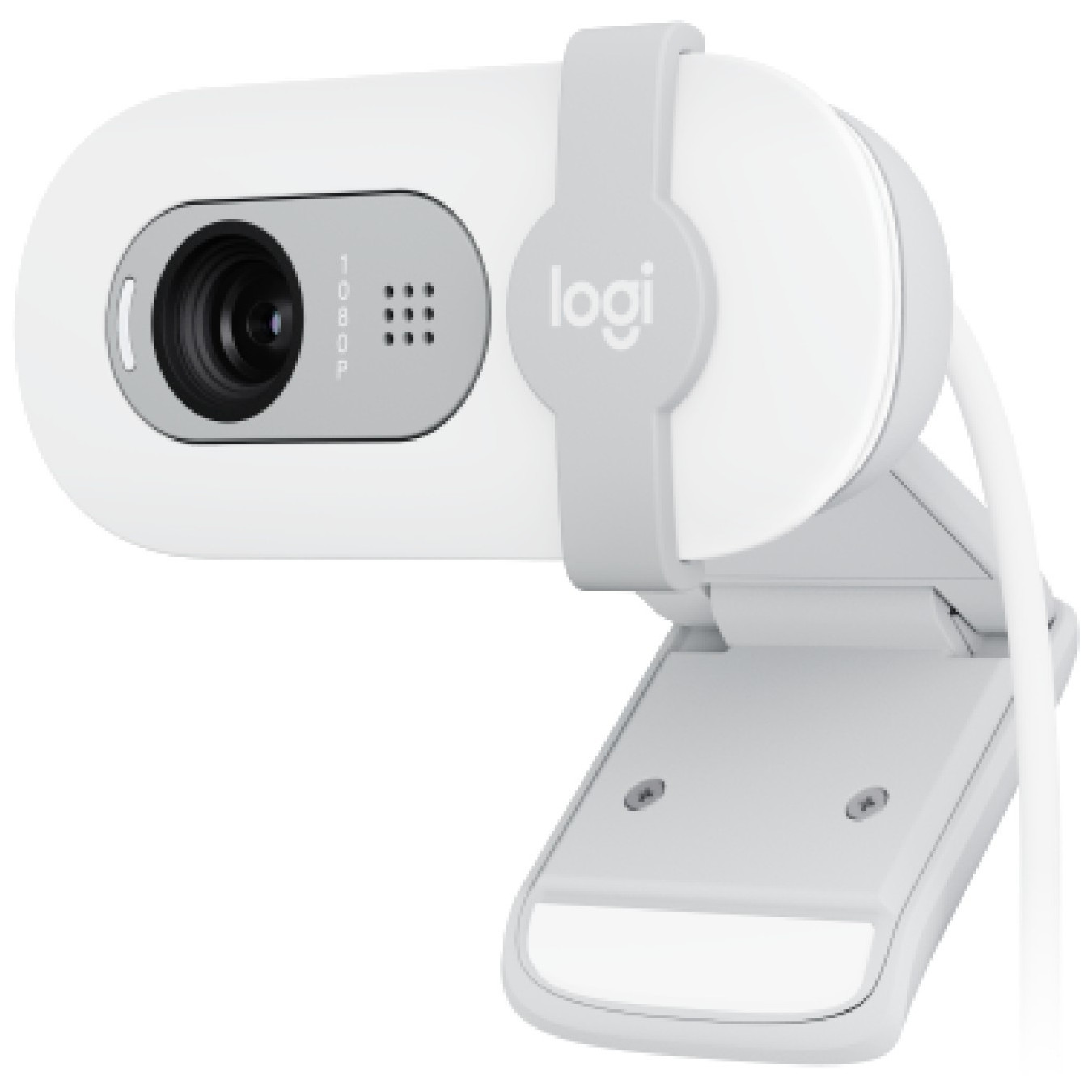 Logitech BRIO 100 - 960-001617 - White Full HD 2MP Webcam, 1080p@30fps, Built-in Mic, Privacy Cover