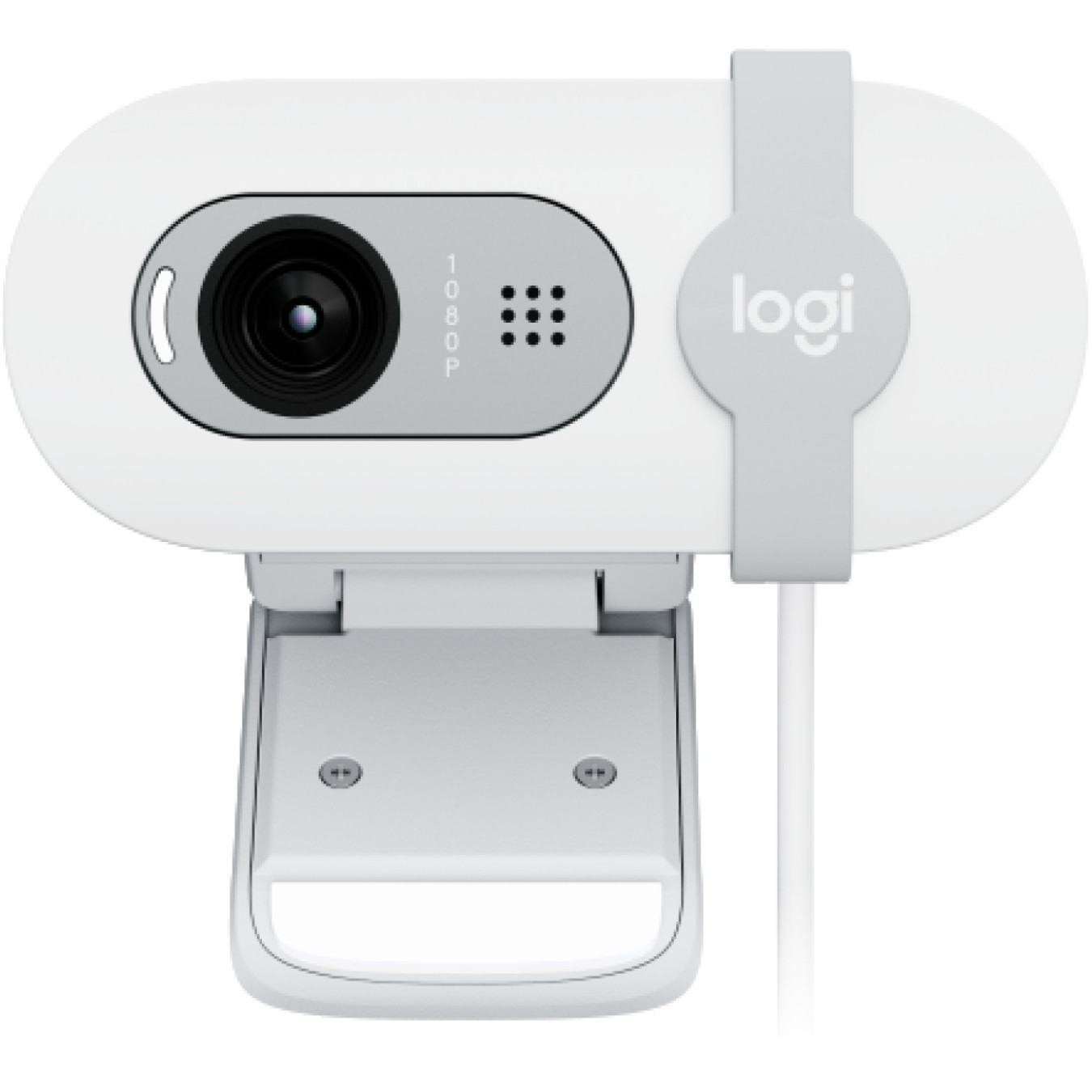 Logitech BRIO 100 - 960-001617 - White Full HD 2MP Webcam, 1080p@30fps, Built-in Mic, Privacy Cover