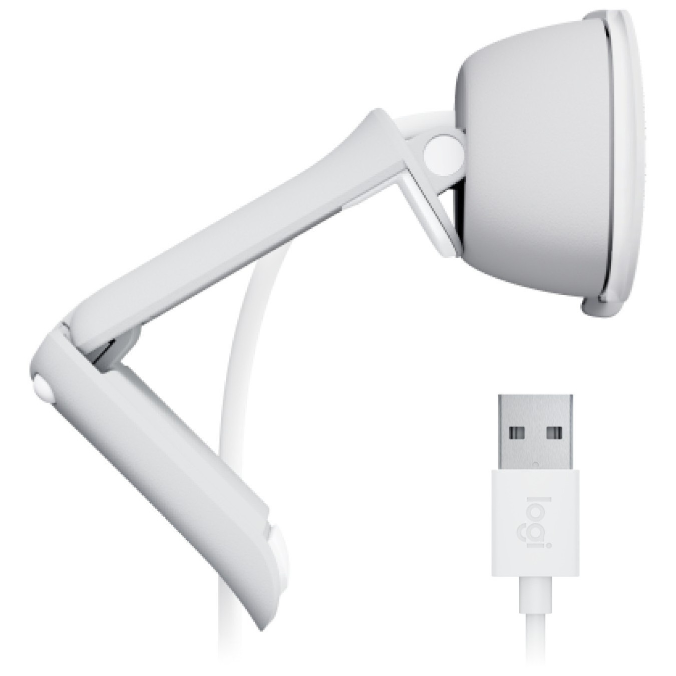 Logitech BRIO 100 - 960-001617 - White Full HD 2MP Webcam, 1080p@30fps, Built-in Mic, Privacy Cover