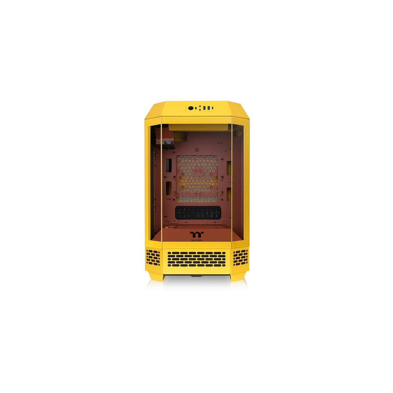 Thermaltake The Tower 250 - Butter Caramel Yellow - Mini-ITX Mini Tower PC with 3.9" LCD, 360mm GPU Support