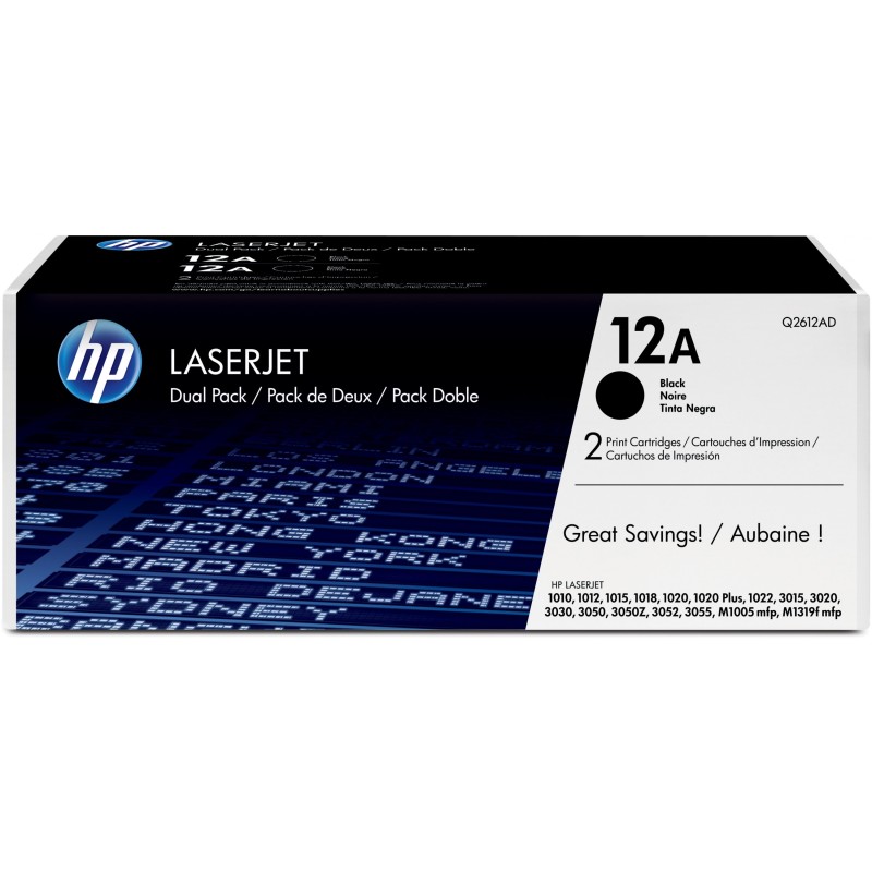 Buy HP 12A - Q2612AD - Original Black LaserJet Toner, Standard Yield, 2-Pack (2x... in Cyprus, Nicosia, Limassol, Larnaka, Pafos