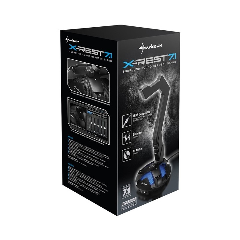 Buy Sharkoon X-Rest 7.1 Headset Stand - Active Headphone Holder - Black, USB-pow... in Cyprus, Nicosia, Limassol, Larnaka, Pafos