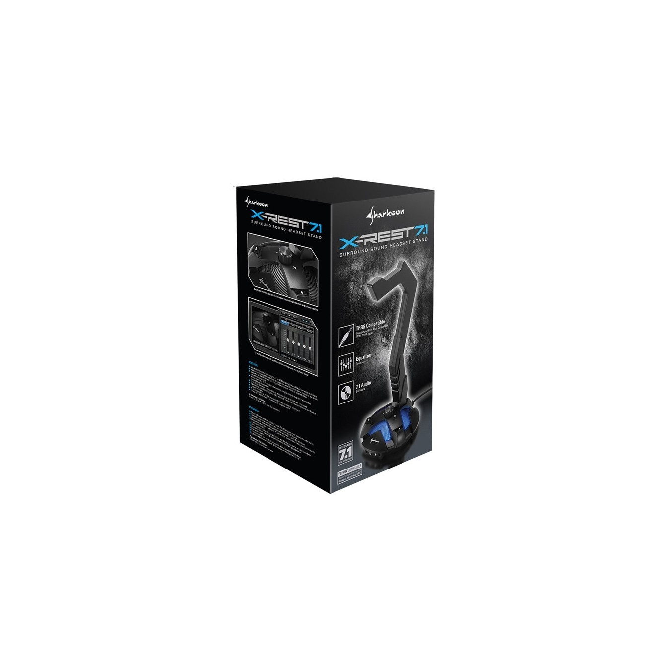 Sharkoon X-Rest 7.1 Headset Stand - Active Headphone Holder - Black, USB-powered (3.5 mm) — Buy in Cyprus with Fast Delivery