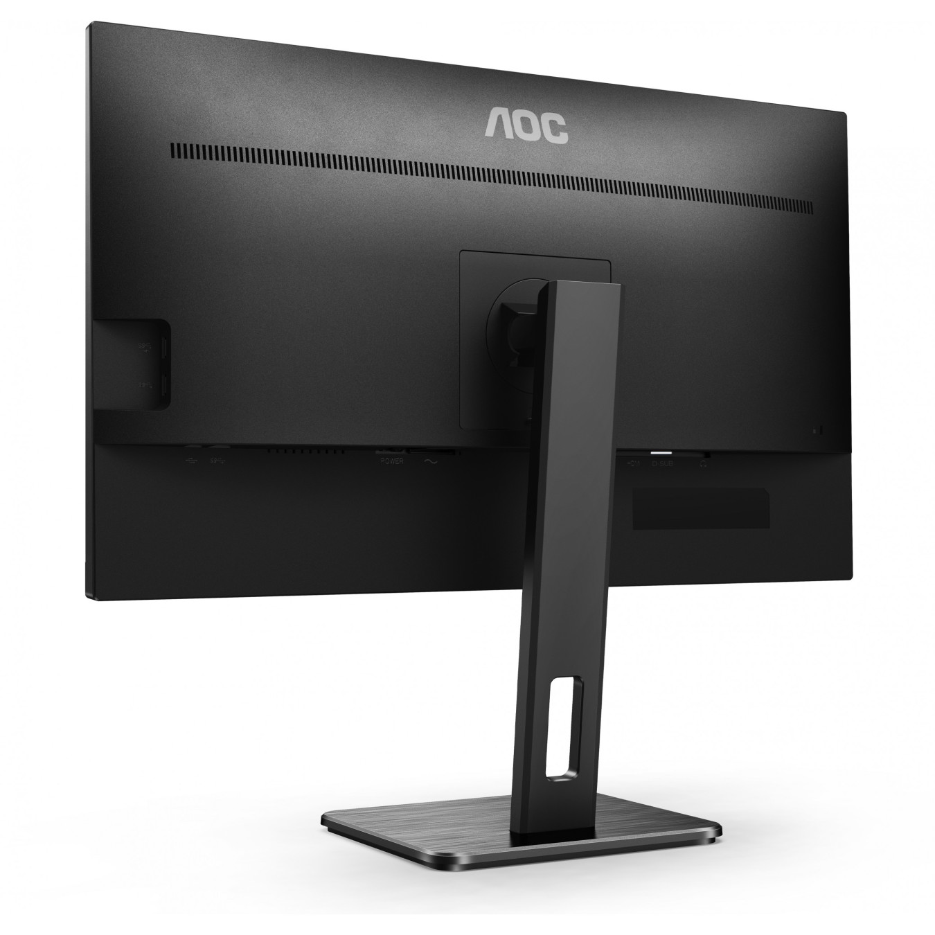 AOC U27P2CA - 27" 4K UHD IPS Monitor - 3840x2160, 60Hz, 4ms, USB-C PD65W, DP1.2 & HDMI2.0, Pivot/Height Adj, Black
