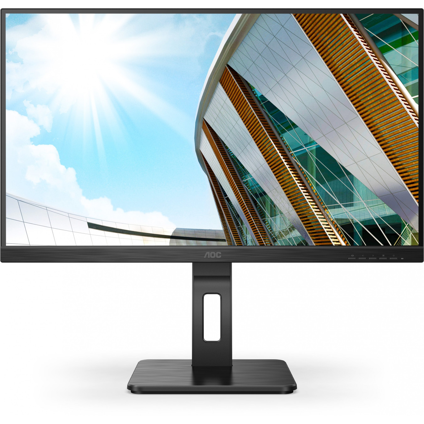 AOC U27P2CA - 27" 4K UHD IPS Monitor - 3840x2160, 60Hz, 4ms, USB-C PD65W, DP1.2 & HDMI2.0, Pivot/Height Adj, Black