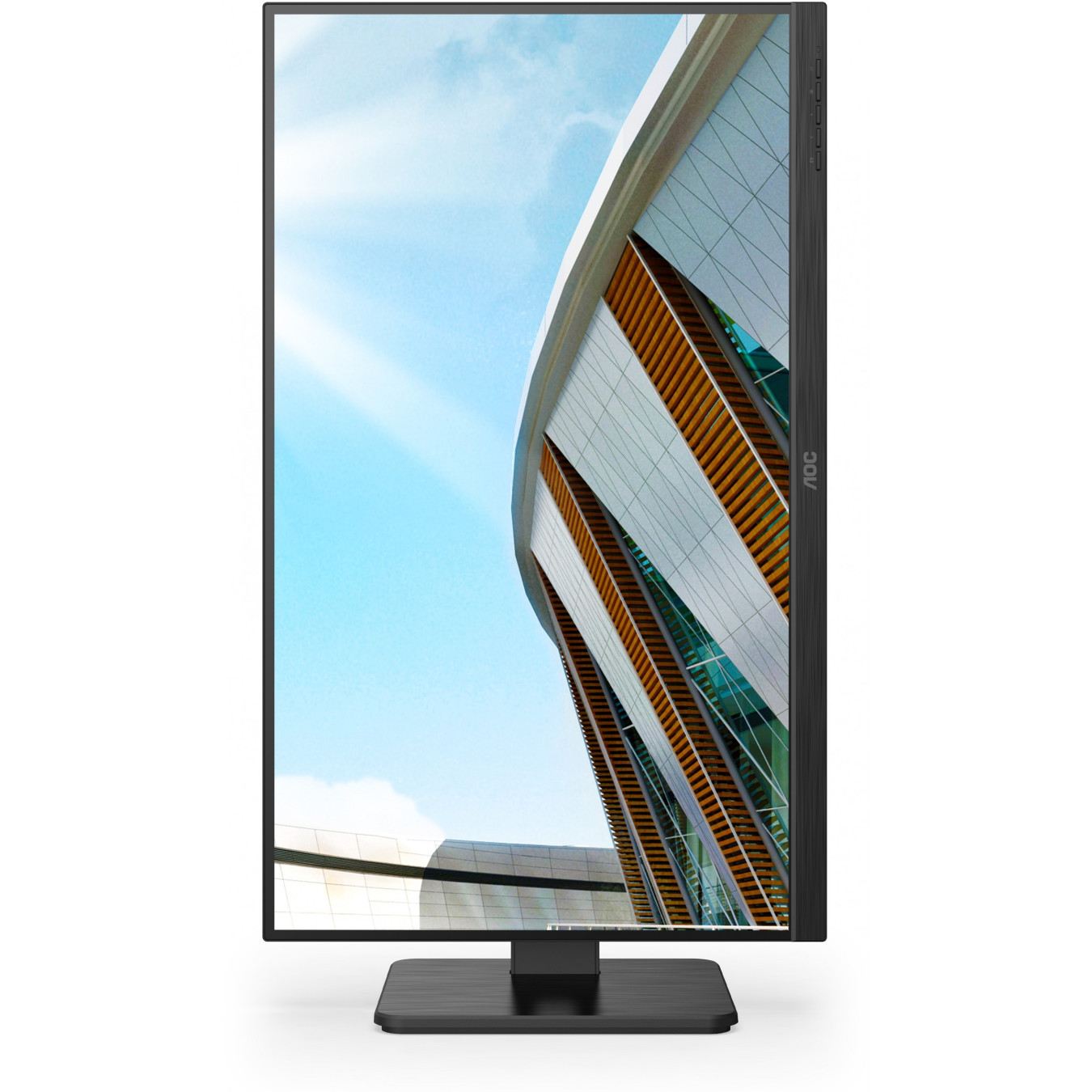 AOC U27P2CA - 27" 4K UHD IPS Monitor - 3840x2160, 60Hz, 4ms, USB-C PD65W, DP1.2 & HDMI2.0, Pivot/Height Adj, Black