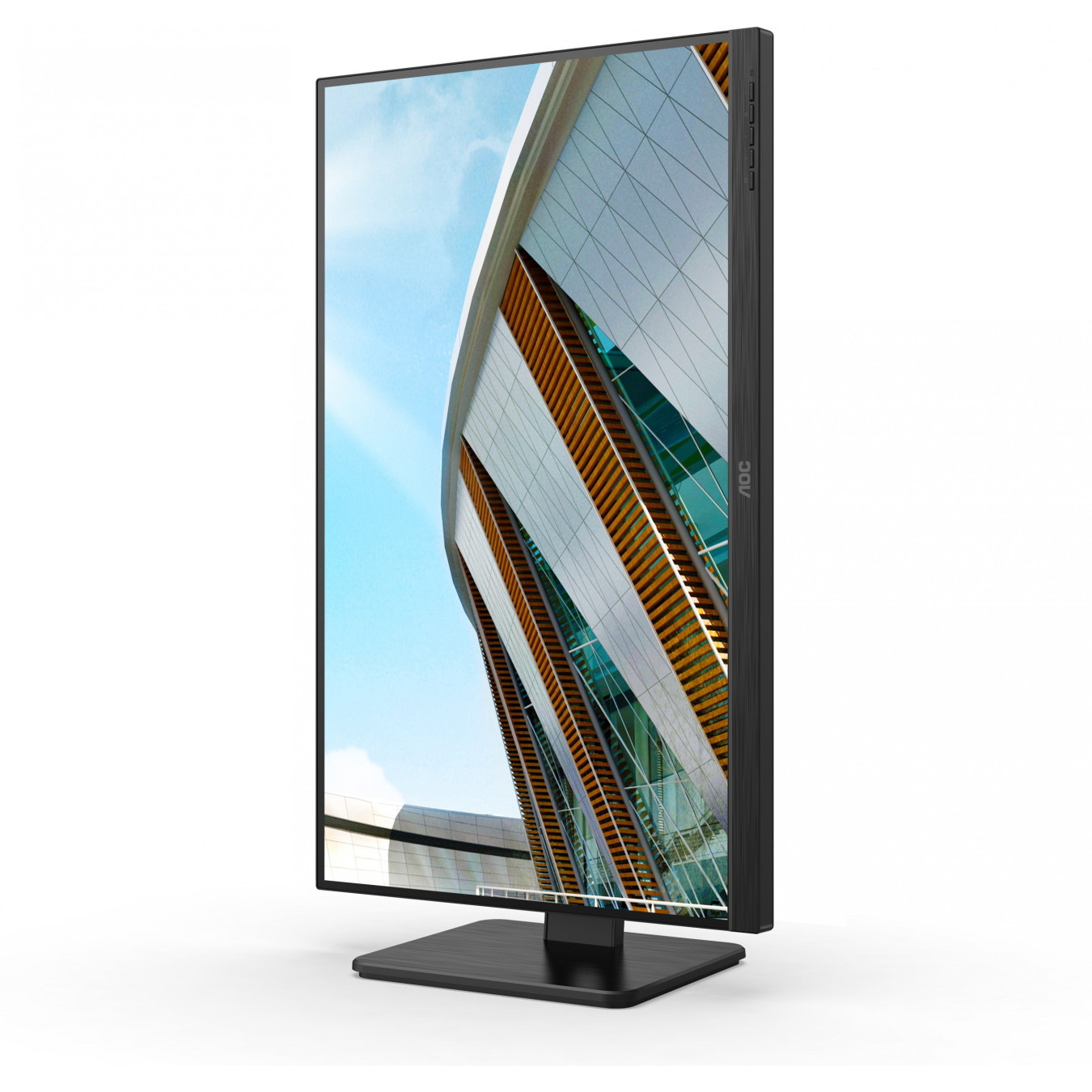 AOC U27P2CA - 27" 4K UHD IPS Monitor - 3840x2160, 60Hz, 4ms, USB-C PD65W, DP1.2 & HDMI2.0, Pivot/Height Adj, Black