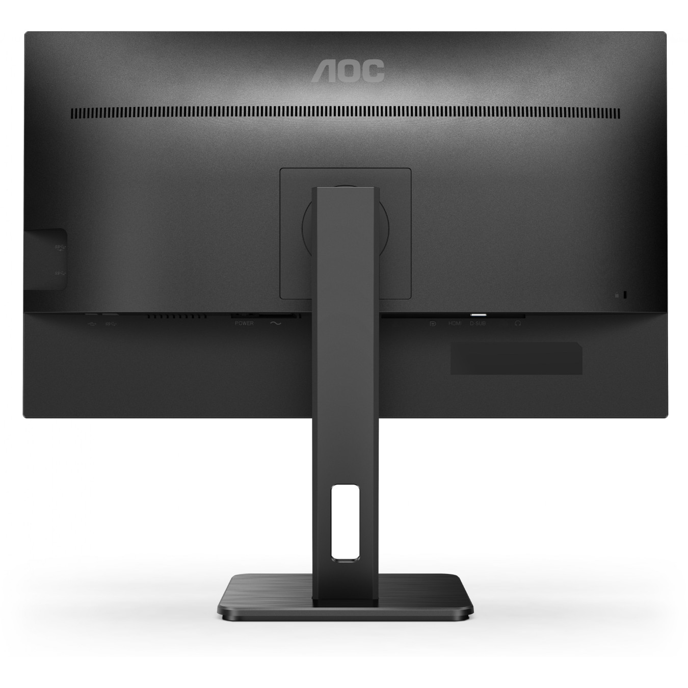 AOC U27P2CA - 27" 4K UHD IPS Monitor - 3840x2160, 60Hz, 4ms, USB-C PD65W, DP1.2 & HDMI2.0, Pivot/Height Adj, Black