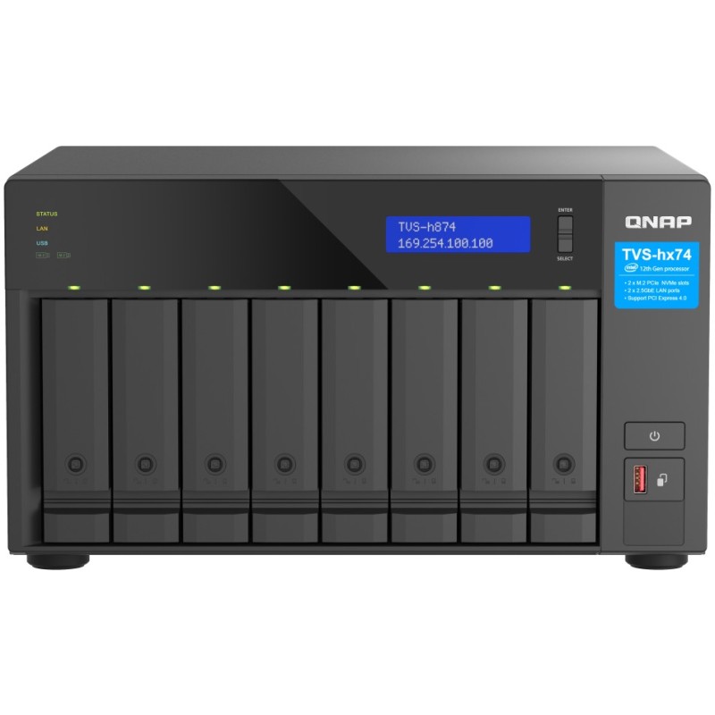Buy QNAP TVS-H874X-I9-64G - 8-bay QuTS hero NAS, Intel Core i9-12900, 64GB DDR4,... in Cyprus, Nicosia, Limassol, Larnaka, Pafos