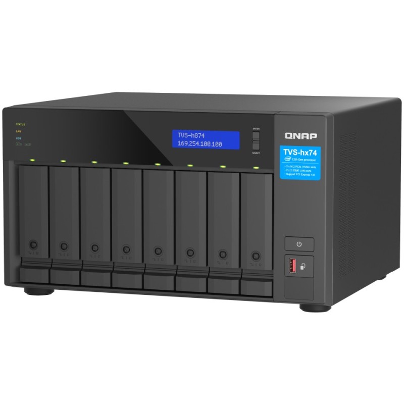 Buy QNAP TVS-H874X-I9-64G - 8-bay QuTS hero NAS, Intel Core i9-12900, 64GB DDR4,... in Cyprus, Nicosia, Limassol, Larnaka, Pafos