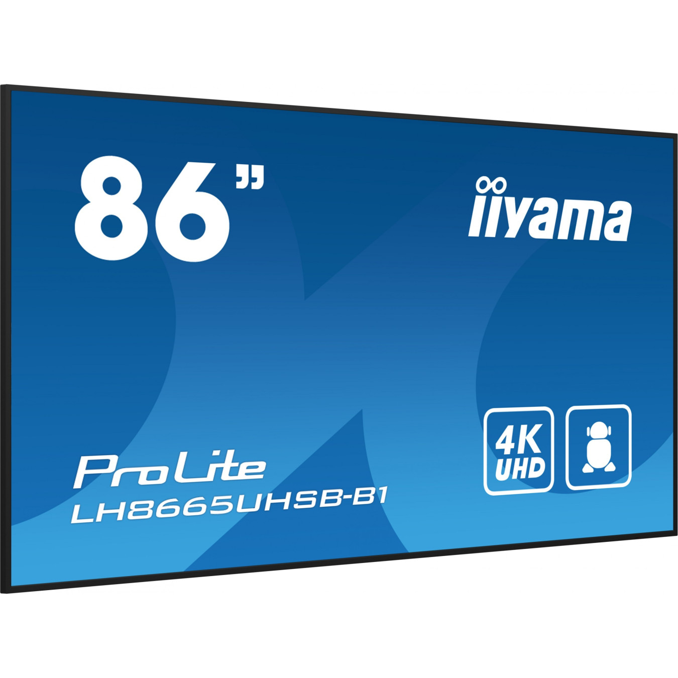 iiyama LH8665UHSB-B1 - 86-inch 4K IPS Kiosk Display, 800 cd/m2, Android 11, 32GB, 4GB RAM, Black
