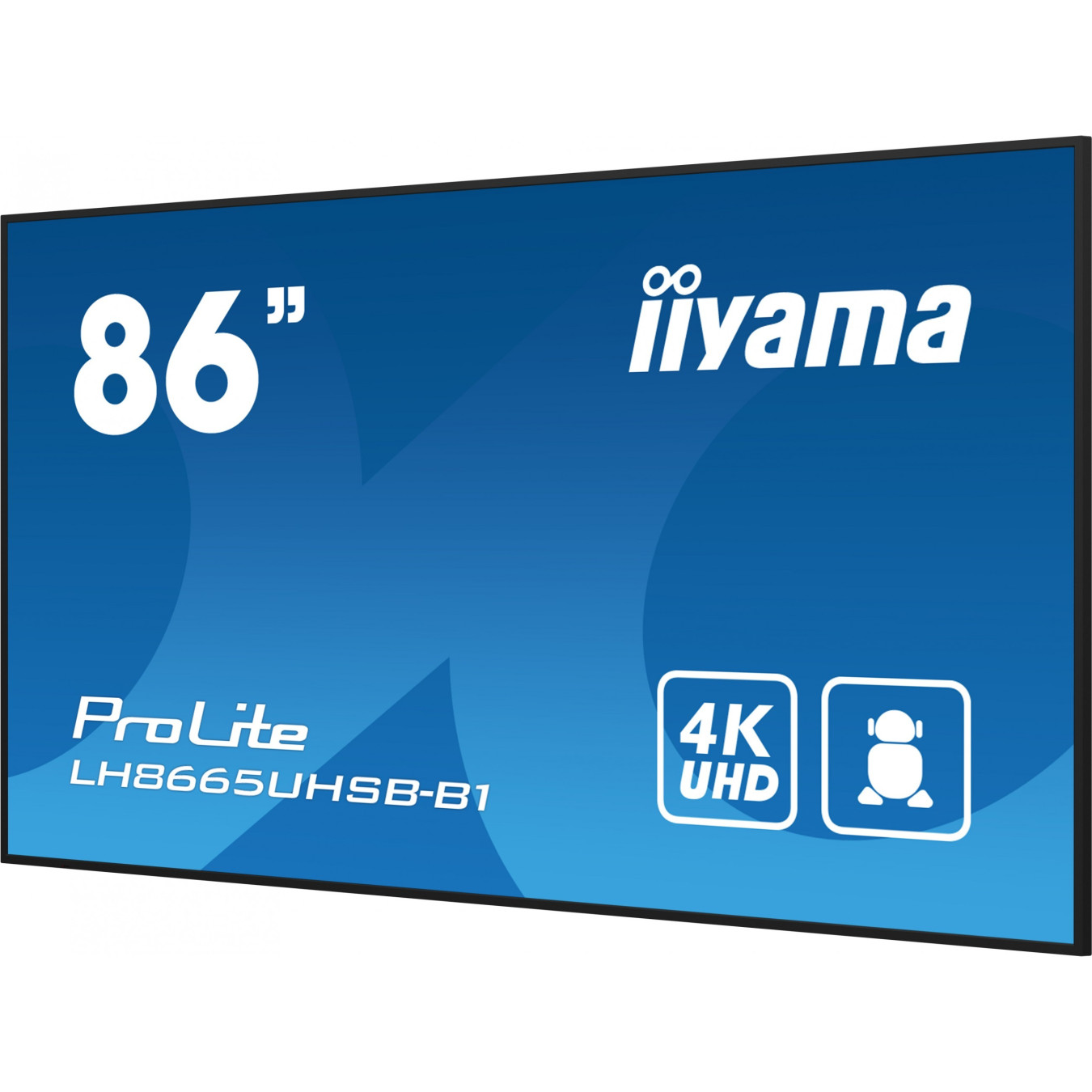 iiyama LH8665UHSB-B1 - 86-inch 4K IPS Kiosk Display, 800 cd/m2, Android 11, 32GB, 4GB RAM, Black