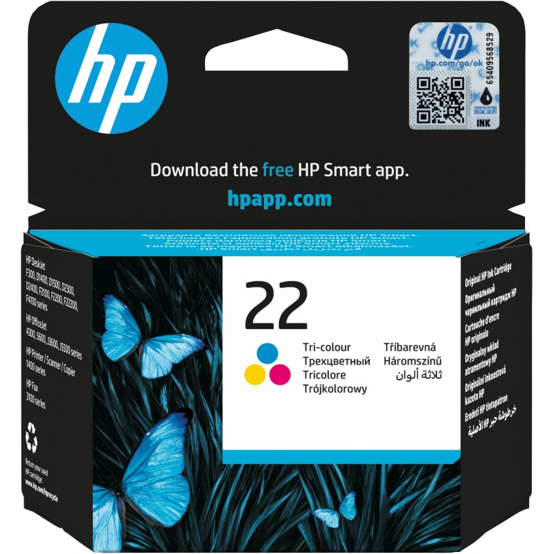 Buy HP 22 Original Tri-Color Ink Cartridge - C9352AE - Standard Yield 5 ml (C/M/... in Cyprus, Nicosia, Limassol, Larnaka, Pafos