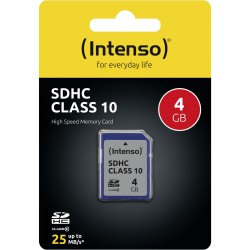 Buy Intenso SDHC Card - 3411450 - 4 GB, Class 10, 25 MB/s, Black in Cyprus, Nicosia, Limassol, Larnaka, Pafos