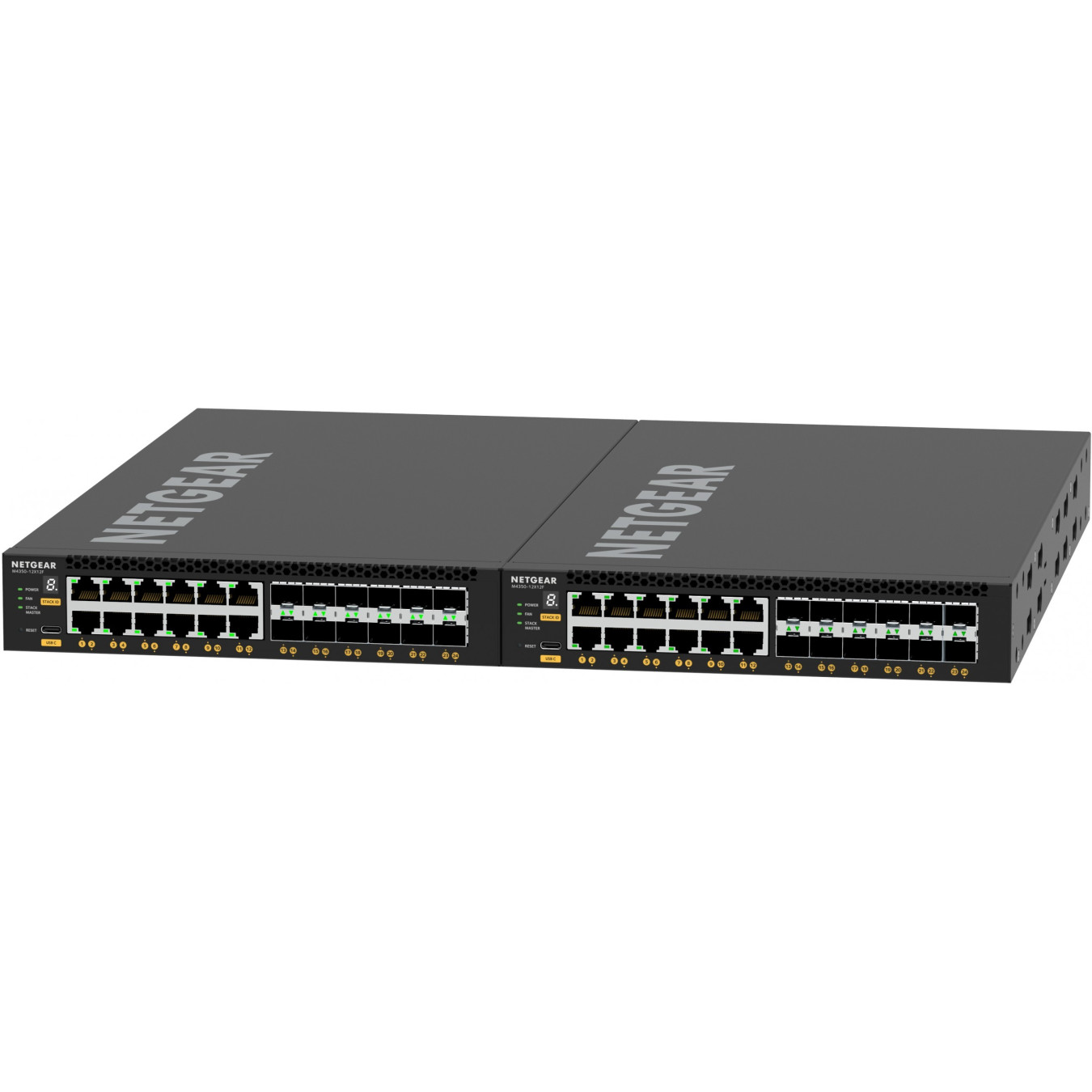 NETGEAR M4350-12X12F - 24-Port 10G (12x RJ45 + 12x SFP+) L3 Managed Switch - Black, 2GB RAM, 1.8GHz, 1U