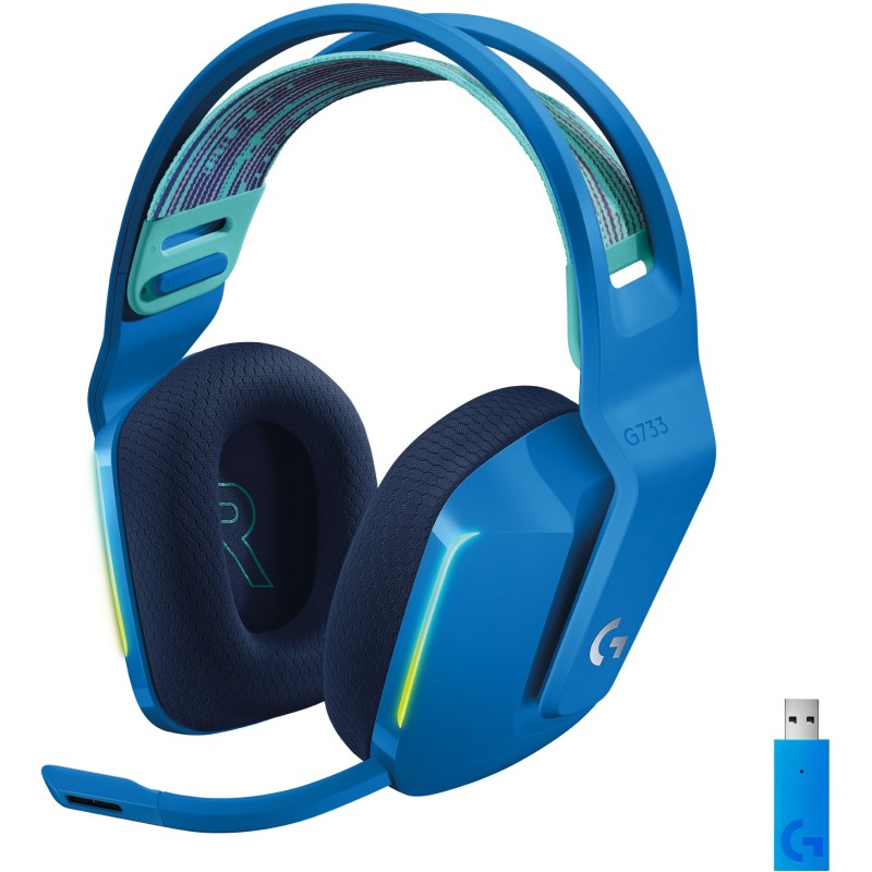 Buy Logitech G733 LIGHTSPEED Wireless RGB Gaming Headset - Blue - DTS Headphone:... in Cyprus, Nicosia, Limassol, Larnaka, Pafos