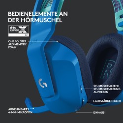 Buy Logitech G733 LIGHTSPEED Wireless RGB Gaming Headset - Blue - DTS Headphone:... in Cyprus, Nicosia, Limassol, Larnaka, Pafos