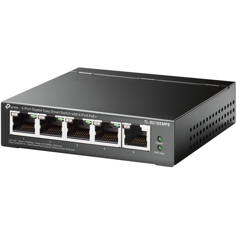 Buy TP-Link TL-SG105MPE - 5-Port Gigabit Easy Smart Switch, 4x PoE+ (120W) - Black in Cyprus, Nicosia, Limassol, Larnaka, Pafos