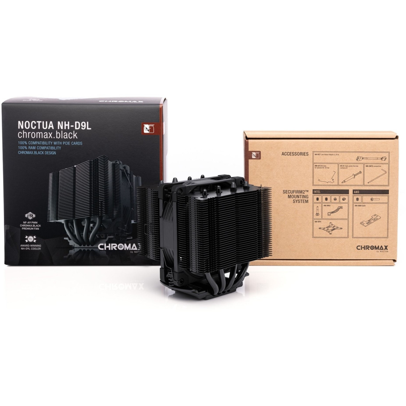 Noctua NH-D9L - chromax.black - Low-profile 92mm CPU Cooler, 100W TDP, 110mm Height — Buy in Cyprus with Fast Delivery