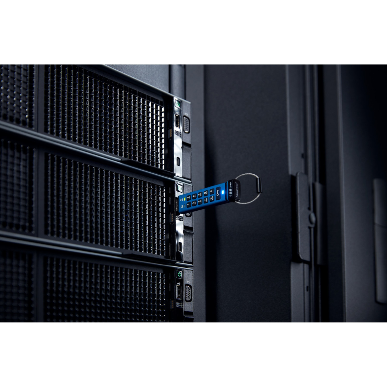 Kingston IronKey Keypad 200C - 128GB AES-256 Encrypted USB-C Secure Flash Drive - Blue — Buy in Cyprus with Fast Delivery